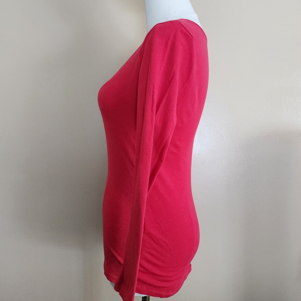 Red L/S Tee Shirt, Women's Small - Picture 5 of 10